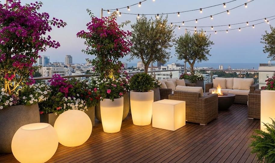 Pots lumineux pour terrasse : décoration et éclairage pratique