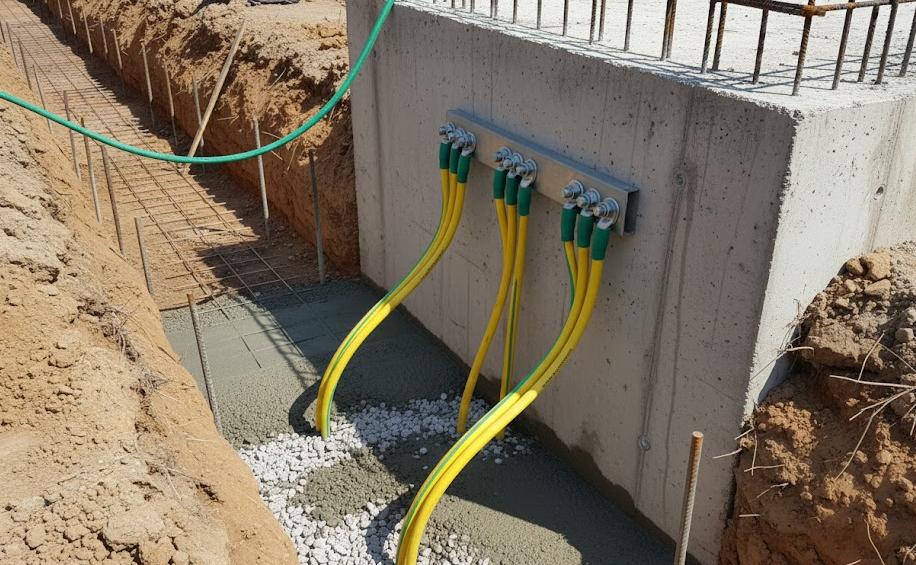 Installation électrique neuve : mise à la terre depuis le fond de fouille