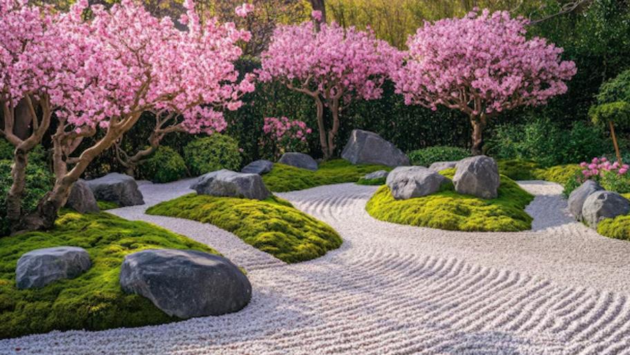 Aménagement paysager : intégrer des pas japonais dans un massif floral