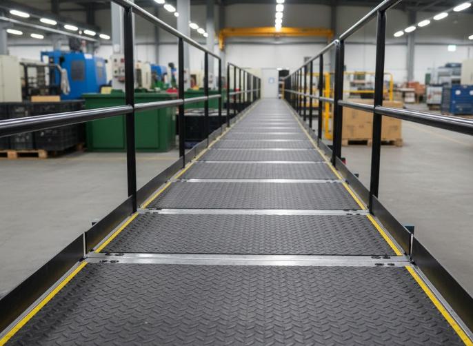 Revêtements de sol pour passerelles acier : comment éviter les glissades ?