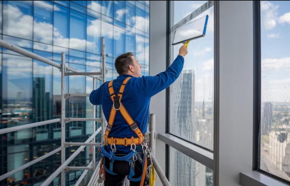 Nettoyage de vitres difficiles : sécurité et normes à respecter