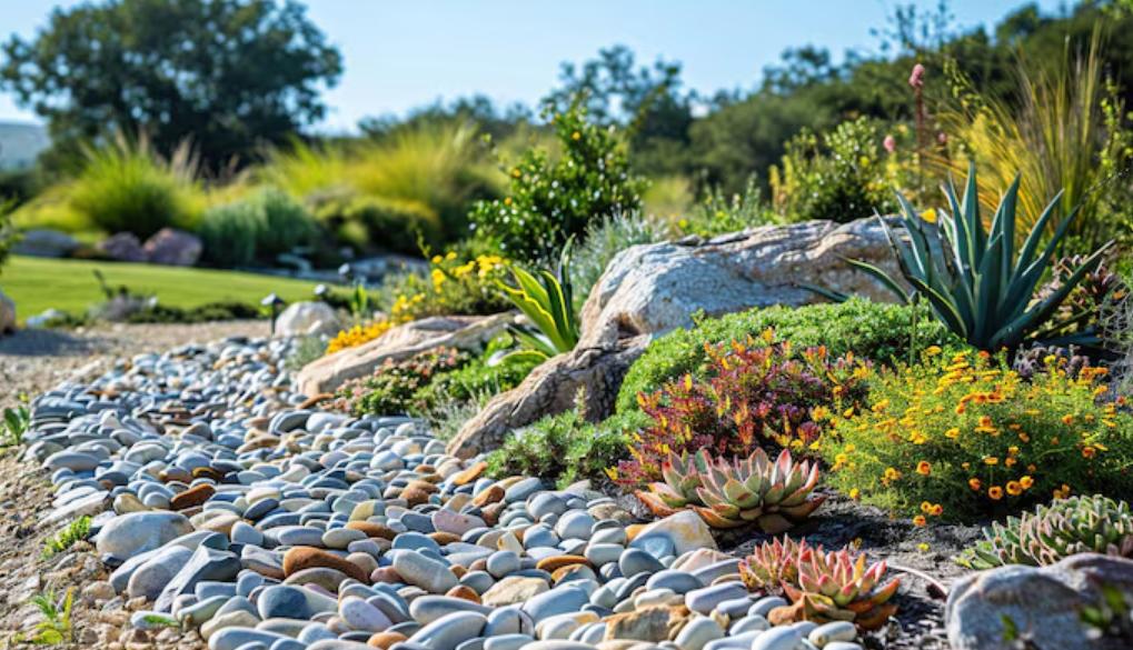 Aménagement du jardin du souvenir : idées avec galets, puits et colonnes
