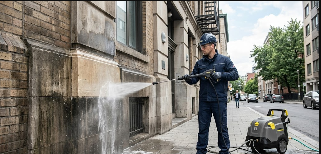 Utiliser la rotabuse du Karcher sur une façade : attention aux dégâts