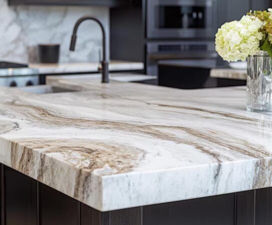 Rénovation rapide d’un plan de travail en marbre avec vinyle
