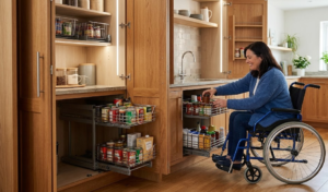 Rangement à hauteur : adapter les placards au fauteuil roulant