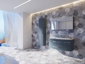 Salle de bain colorée : oser les teintes terracotta, vert sauge ou bleu canard